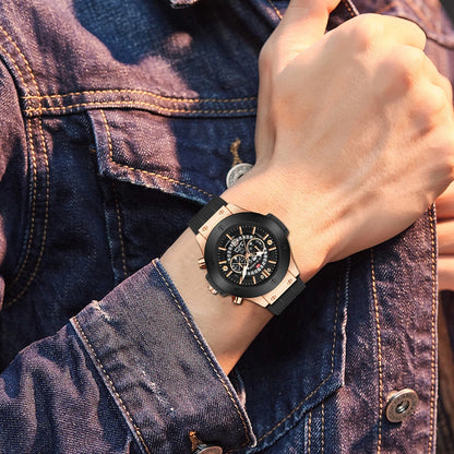 Montre pour homme de luxe, sportive, bracelet en silicone, mouvement japonais, calendrier, quartz, étanche – Relogio Masculino