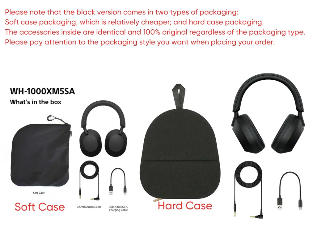 Original Sony WH-1000XM5 Wireless Active Noise Cancelling Headphone 30mm Specially Designed Driver Unit