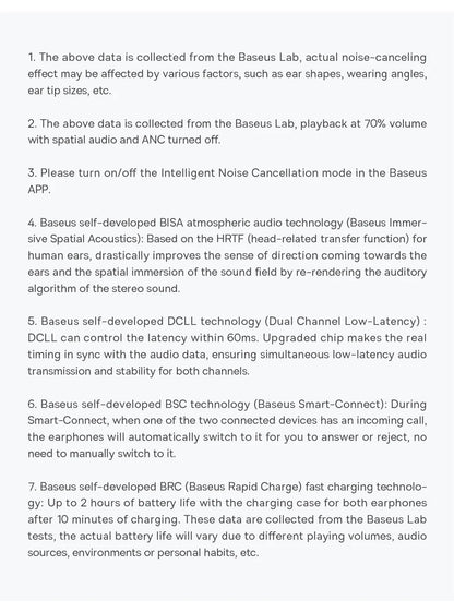 Baseus Bowie M2s ANC Earphone Bluetooth 5.3 Active Noise Cancellation -48dB Wireless Headphone Support 3D Spatial Audio Earbuds