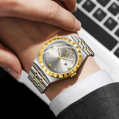 Orologio da uomo del marchio originale BINBOND – Orologio da polso al quarzo, modello di lusso, impermeabile e luminescente.