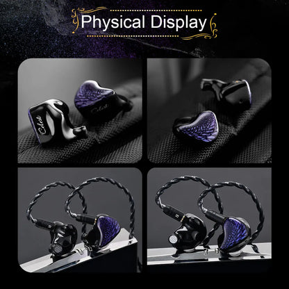 Celest Wyvern Black In Ear Earphone Monitor With Microphone Hifi Music Headphone IEMs Wired Gaming Earbuds For Gifts