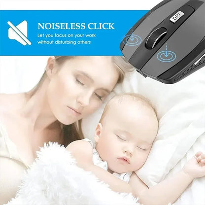 Wireless Mouse 2.4G Silent Mouse Portable Mobile Optical Office Mouse 1600 Adjustable DPI Levels for Notebook PC Laptop MacBook