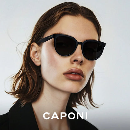 Óculos de sol de design da marca CAPONI para mulher, estilo retro, para raparigas, estilo coreano, polarizados, com proteção UV, modelo BH31031