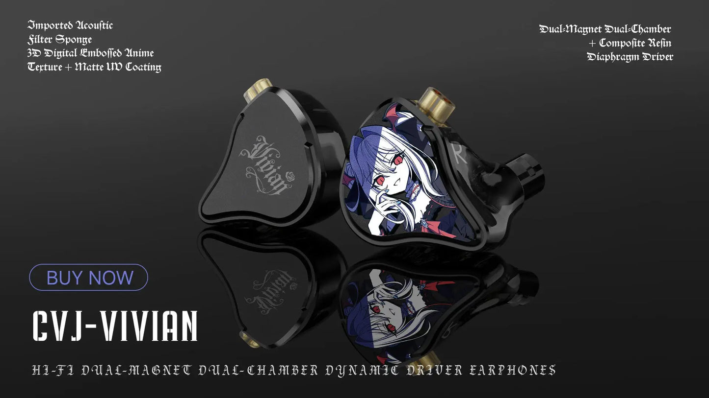 CVJ X R2E3 Medusa  Dynamic Driver In-Ear Earphone Dual Layer Acoustic Design Venting System Perfect for Audiophiles Unleash