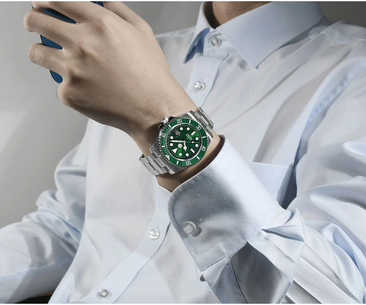 San Martin Upgraded Version 40mm Water Ghost Diver Watch Men's Luxury Automatic Mechanical Watches Sapphire Waterproof 200m SN0017