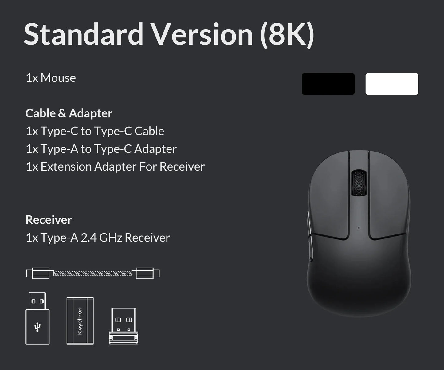 Keychron M4 Wireless 2.4GHz & Bluetooth USB Wired Optical Mouse Type-C Wired Mice