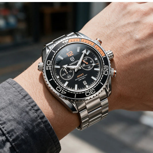 Orologio da polso di lusso da uomo del marchio QINGXIYA, cronografo sportivo impermeabile con data luminosa, orologio al quarzo casual da uomo