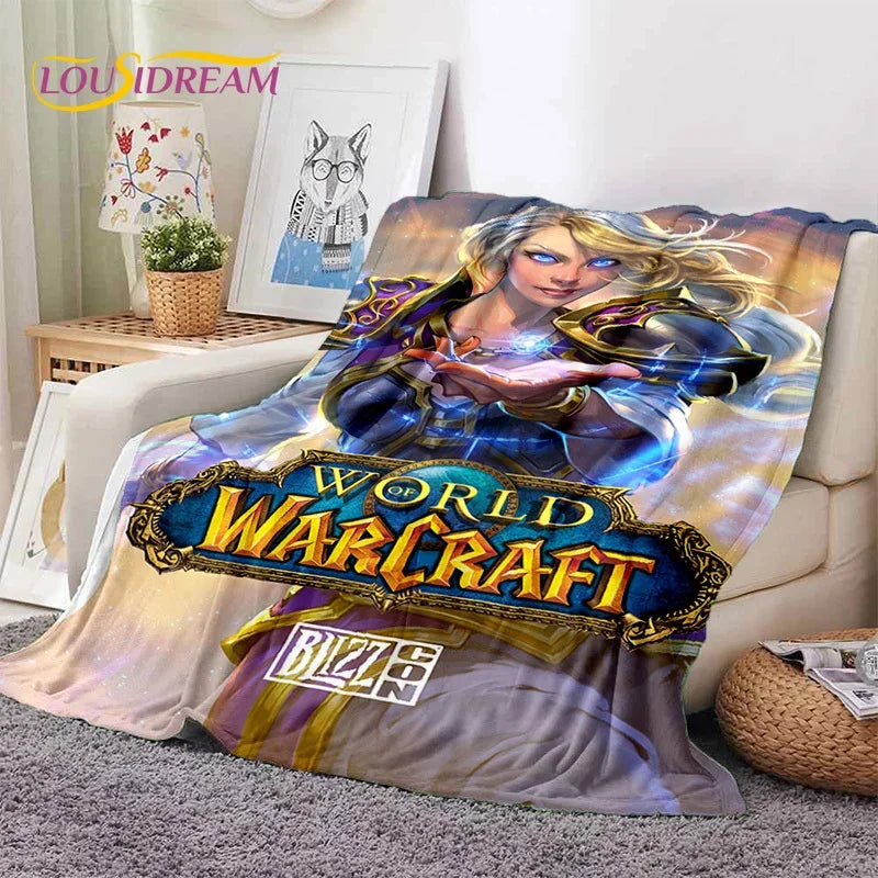 WOW, World of Warcraft Demon Hunter, Lich King, pătură din flanel pentru pat, dormitor, canapea, picnic, pătură pentru exterior și timp liber