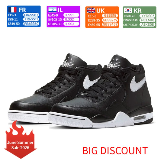 Nike Flight Legacy Mid-Top Retro Basketball Sneakers Men's Black/White BQ4212-002
