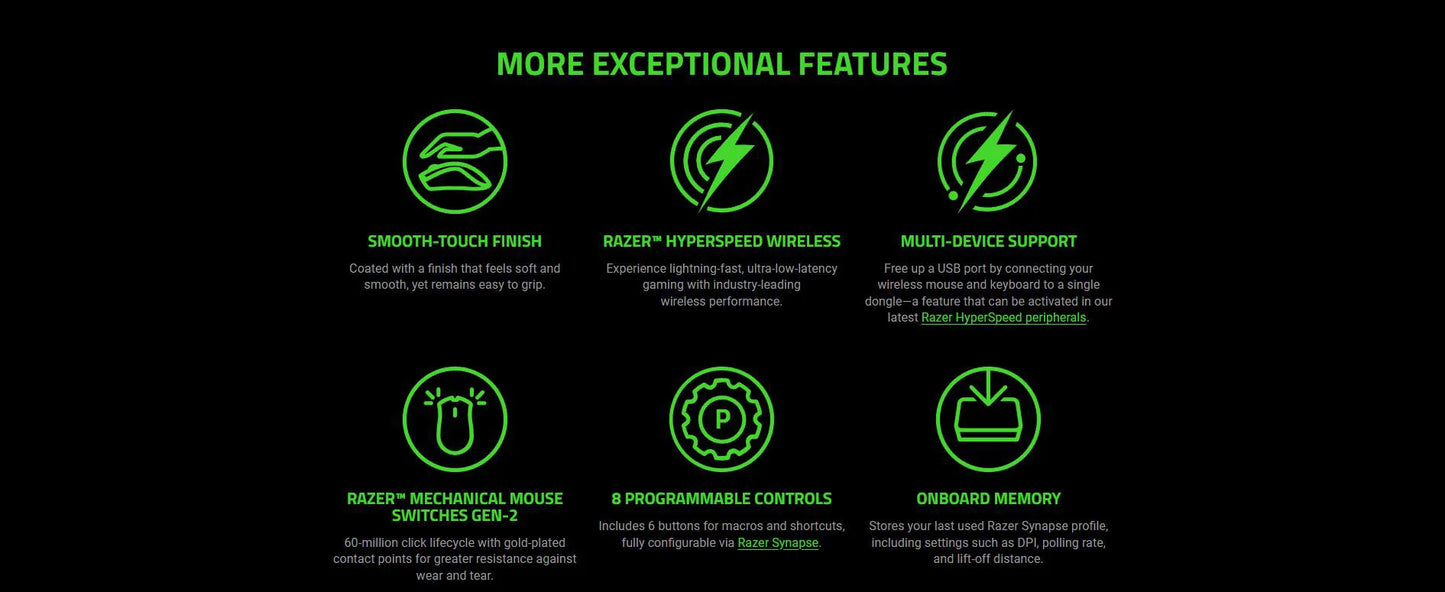 Razer Viper V3 HyperSpeed Wireless Gaming Mouse Lightweight Up 30K DPI Optical Sensor Mechanical Switches 8 Programmable Control