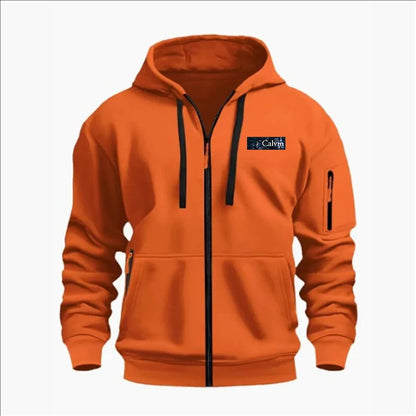 Men's Sweatshirts with Zipper Pockets Thin Solid Color Half Tracksuit Casual Outdoor Hooded Tracksuit Long Sleeve Jacket Coats