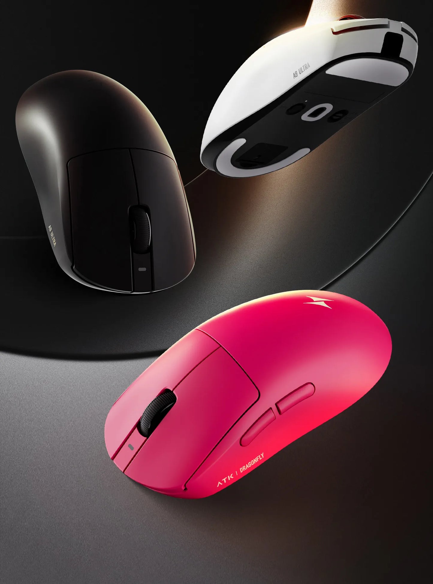 ATK A9 Wireless Gaming Mouse NearLink Technology Ergonomic PAW3395 Tri-Mode Bluetooth Low Latency Esports Mice PC