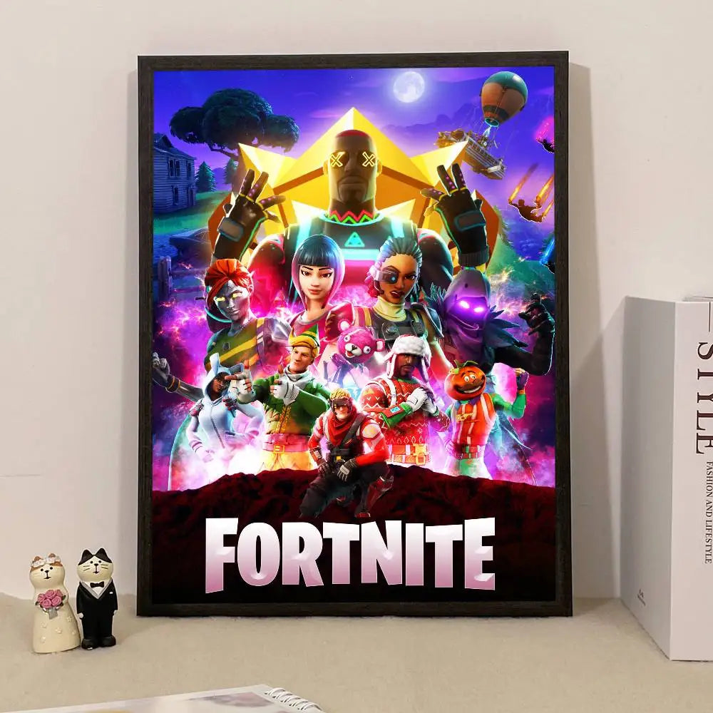 Game F-Fortnite Poster Surprise Home Decoration Picture Wall Art for Study Living Room Decor