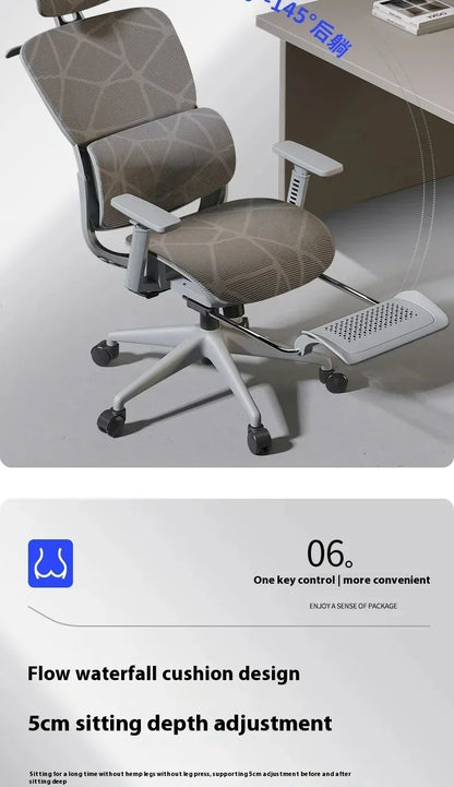 Gaming Chair Office Desk Ergonomic Computer Adjustable Armrests 3D Headrest Chair Lift Chair Back  Can Tilt Back with Foo Pedals
