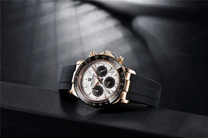 Originale neue PAGANI DESIGN PD-1664 Luxus-Herrenuhr mit japanischem VK63-Quarzwerk, Saphirglas, wasserdichtem Chronographen, Gold