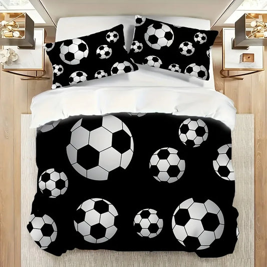 Football Duvet Cover Set Comforter Bedding 3D Children’s Bedding Set 3-Piece 1 Quilt Cover King Size