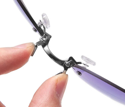 Runde randlose Sonnenbrille für Herren Matrix Morpheus Herren-Klassiker mit Nasenklammer Mini-Brille ohne Rahmen Marken-Designbrille UV400