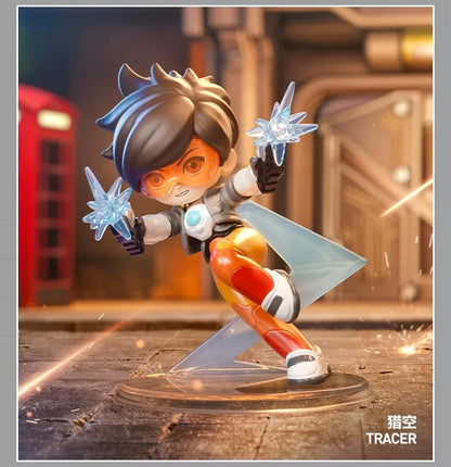 Aito POP MART Overwatch Play Of The Game -sarjan blind box PVC-keräilyfiguuri, työpöytäkoriste, tyttöjen lelumalli faneille