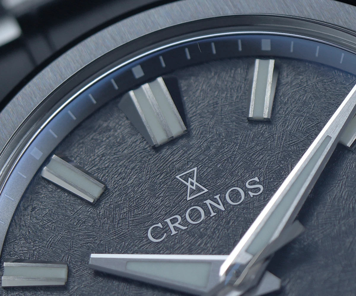 Cronos Men Watch 39mm Automatic Miyota 9015 Movement Wristwatches White Dial Birch Pattern Solid Links Sapphire 10 ATM L6040M