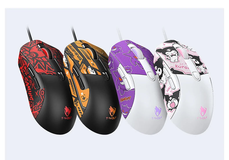 2026 Wired Gaming Mouse Cute Personalized Anti Slip Sticker 6-Key Office Mouse Suitable For Desktop And Laptop Computers NEW HOT