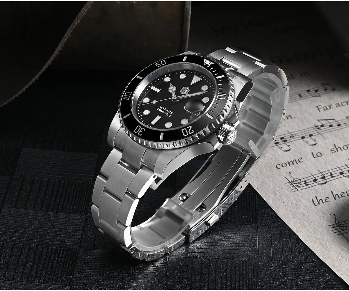 San Martin Upgraded Version 40mm Water Ghost Diver Watch Men's Luxury Automatic Mechanical Watches Sapphire Waterproof 200m SN0017