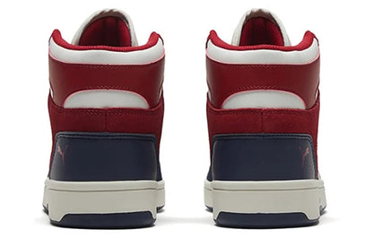Baskets montantes décontractées Puma Rebound Layup Sd en cuir superposé, bleu foncé et blanc, 370219-04