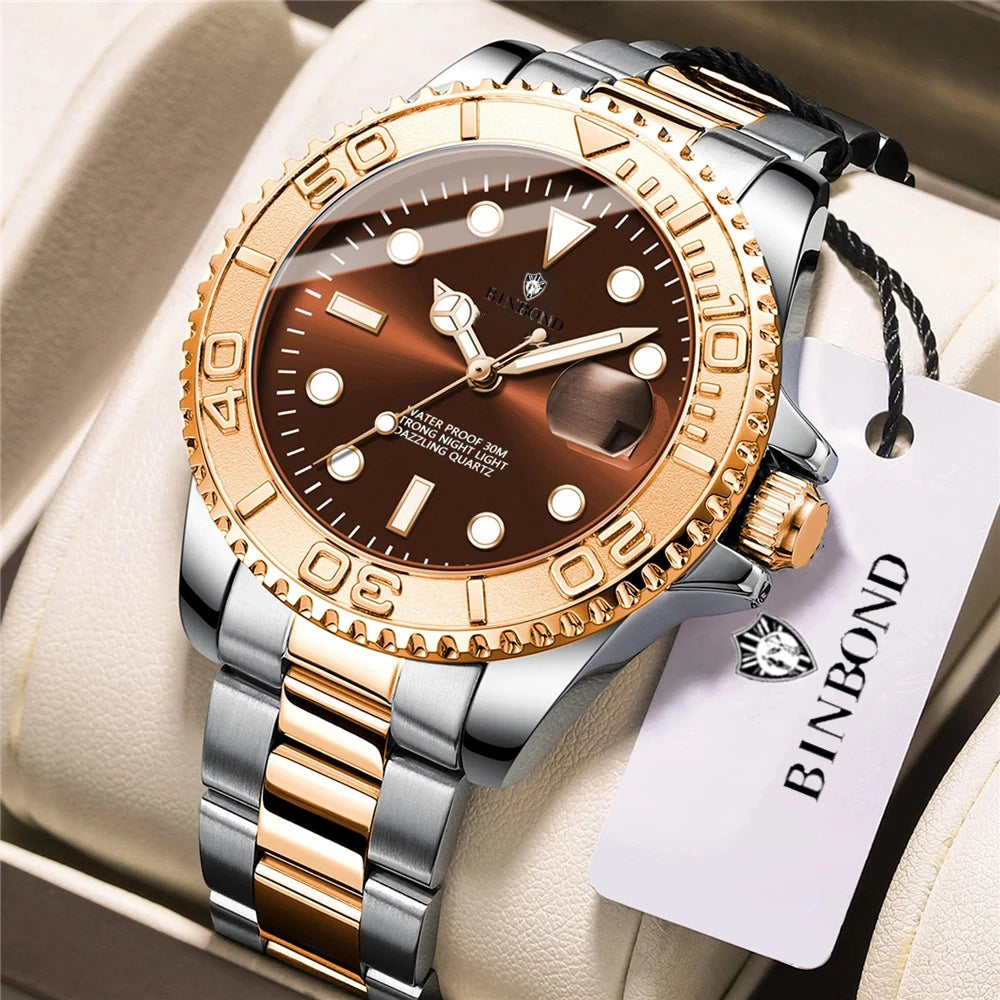 Montres de luxe pour homme - Nouvelle marque - Montres-bracelets sportives et tendance à quartz - Cadeaux pour homme - Montres automatiques - Horloge numérique « Café » pour homme