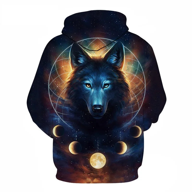Mikiny s kapucí Animal Wolf s 3D potiskem pro muže i ženy, módní ležérní oversized pulovr, hip hop Harajuku streetwear hoodies