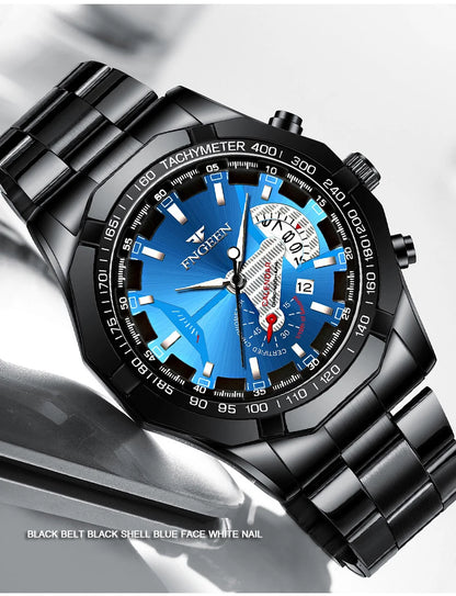 Montres-bracelets à quartz BINBOND Original pour homme : montres de luxe luminescentes, étanches, à date automatique, en acier inoxydable. Livraison gratuite.