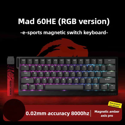 FGG MAD60 Gaming RGB Magnetic Axis Keyboard Game Dedicated Full Key Hot Swap Quick Response Entry Level Custom Gaming Keyboard