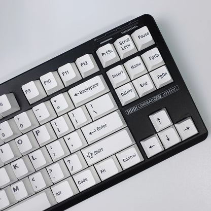 KBDiy GMK BOW Keycaps Cherry Profile Retro White And Black Double Shot PBT Keycap 7u for Mechanical Gaming Keyboard Key Caps Set