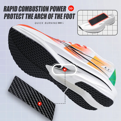 IRUNSVAN Co branded fast burning 1.0 carbon plate running shoes for men's marathon training shock-absorbing and breathable