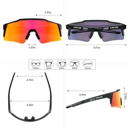 Gafas de sol Kapvoe para ciclismo, gafas polarizadas para bicicleta, MTB, UV400, de montaña, para hombre y mujer, gafas deportivas para actividades al aire libre