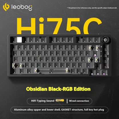 LEOBOG Hi75C Mechanical Wireless Keyboard Aluminium 3-Mode With Knob Hot Swap RGB Gasket Hi75C Gaming Keyboard Customization PC