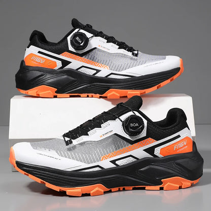 Chaussures de course pour hommes avec boucle rotative, baskets légères en maille respirante pour hommes, chaussures de sport décontractées imperméables pour la salle de sport et l'entraînement