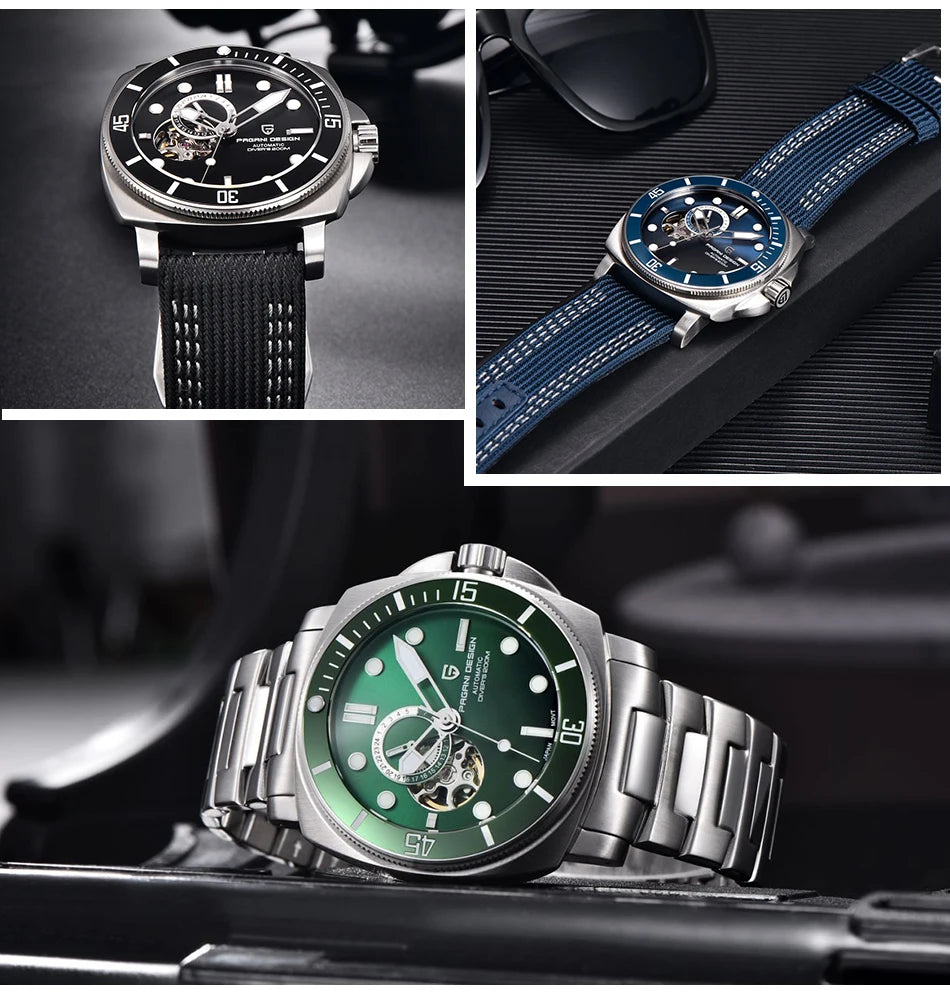 PD1736 PAGANI DESIGN 2025 Men Automatic Mechanical Watches Casual Fashion Sapphire Stainless Steel Diving TMI NH39 Reloj Hombre