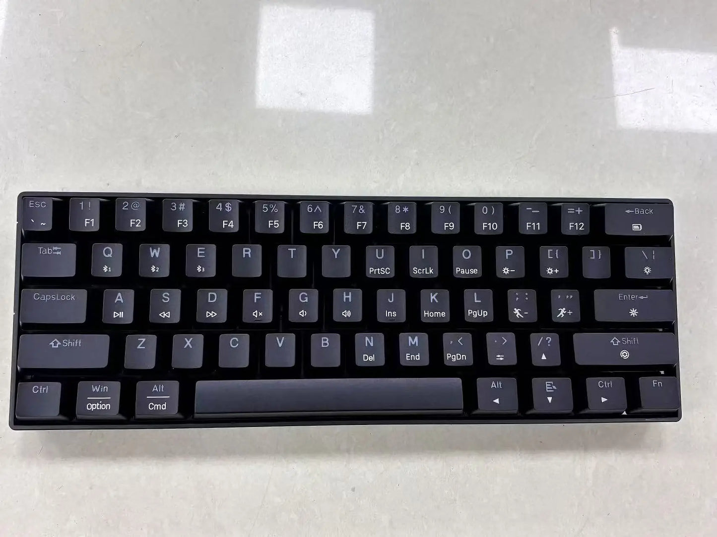 Mini 61Key Wireless Tri-mode Keyboard Bluetooth RGB Backlight Silent Mechanical Feel Portable Film Keyboard For Game Office Home