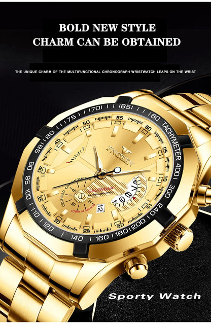 Montres-bracelets à quartz BINBOND Original pour homme : montres de luxe luminescentes, étanches, à date automatique, en acier inoxydable. Livraison gratuite.
