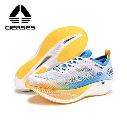 CIERSES Carbon Fiber Plate Marathon Running Racing Shoes Men Professional Stable Support Shock-Relief Rebound Training Shoes