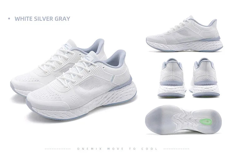 Zapatillas de running ONEMIX YUE SHUANG para hombre con amortiguación de aire, zapatillas deportivas para pareja, calzado deportivo para correr al aire libre y caminar para mujer