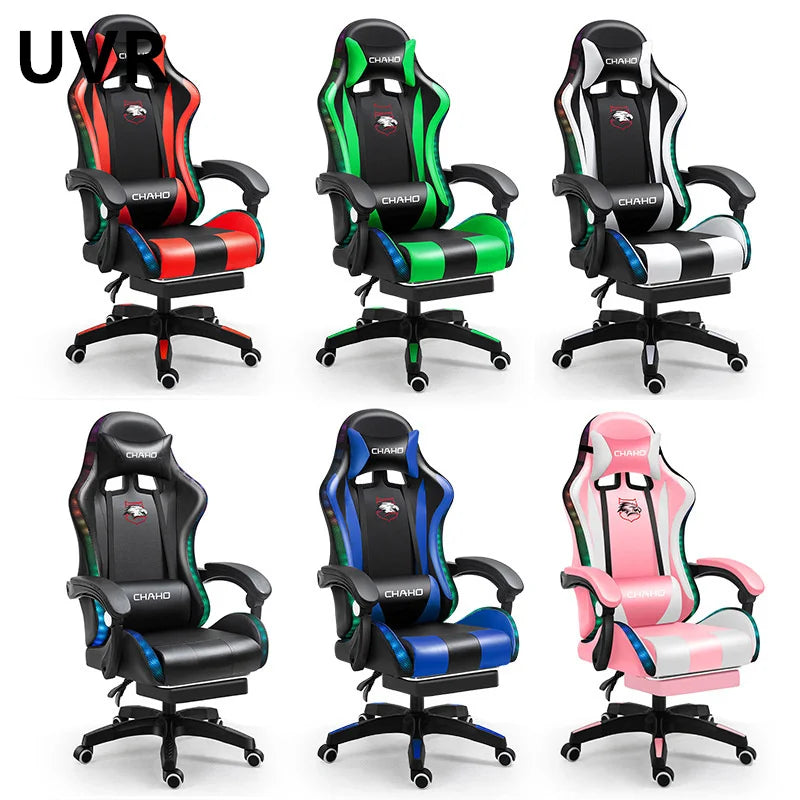 UVR Professional Gaming Computer Chair Home Office Chair Ergonomic Design Armchair with Footrest Competitive Chair Furniture