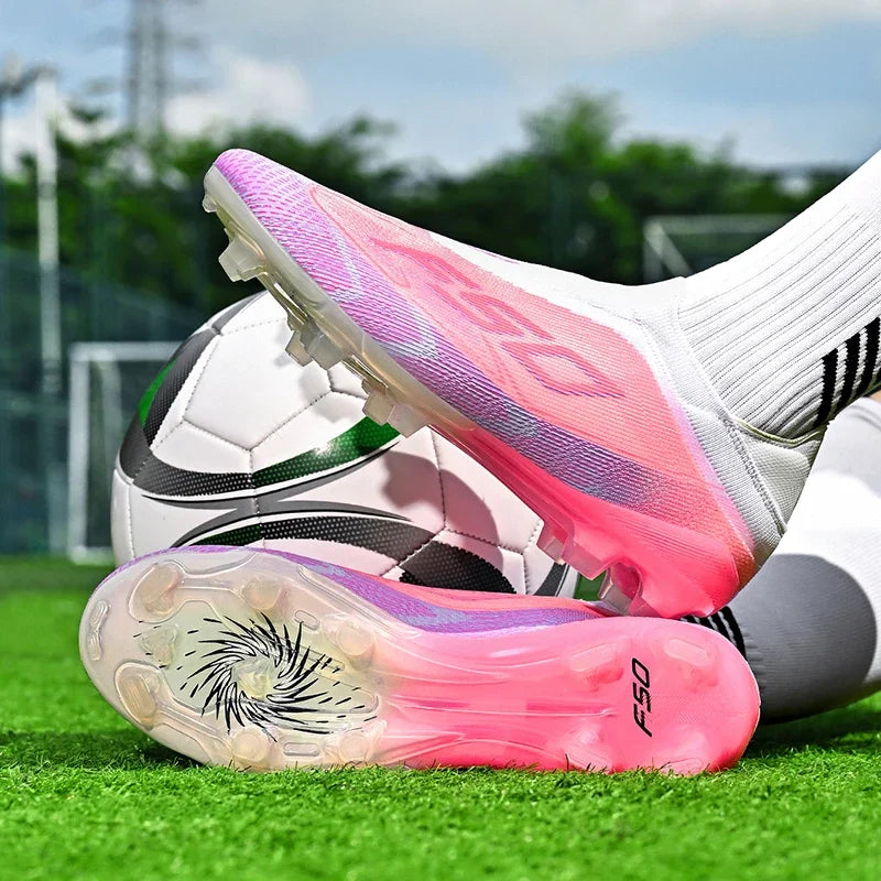 Chaussures de football respirantes AG pour hommes et femmes, chaussures de football professionnelles antidérapantes, chaussures de sport d'extérieur, crampons d'entraînement