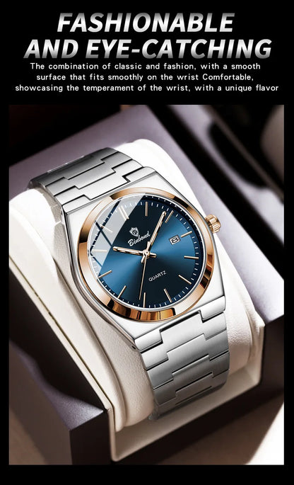 Montre pour homme UTHAI, marque de luxe abordable, en acier inoxydable, avec calendrier, étanche, pour homme, affaires et loisirs, montre à quartz tendance