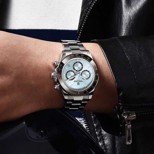 Orologio da uomo PAGANI DESIGN – Modello con quadranti colorati, orologio da polso al quarzo di lusso, cronografo dotato di un movimento
