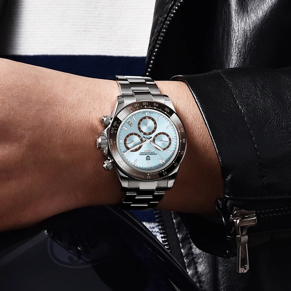 Orologio cronografo da uomo PAGANI DESIGN – Orologio da polso al quarzo di lusso, luminescente e impermeabile.