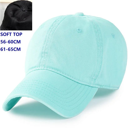 Baseball kapa Big Head Plus Size iz 100 % bombaža, primerna za moške in ženske, nastavljiva kapa »Dad Hat«, velikost 58–60 cm, 61–65 cm