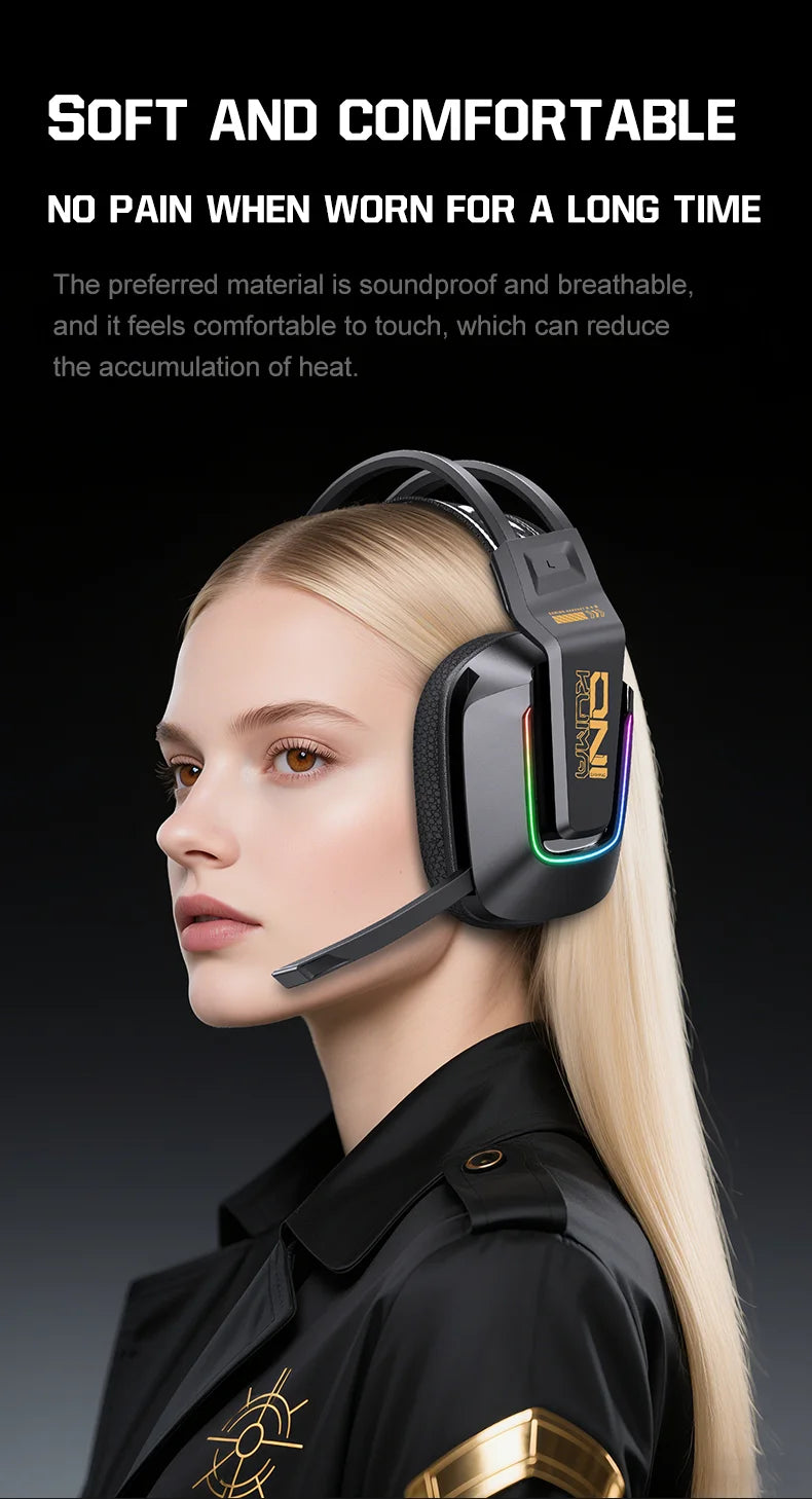 ONIKUMA GT828 Bluetooth Headset Four-mode Connection Over Ear HIFI Stereo Wireless Gaming Headsets with Mic for PC Laptops PS5