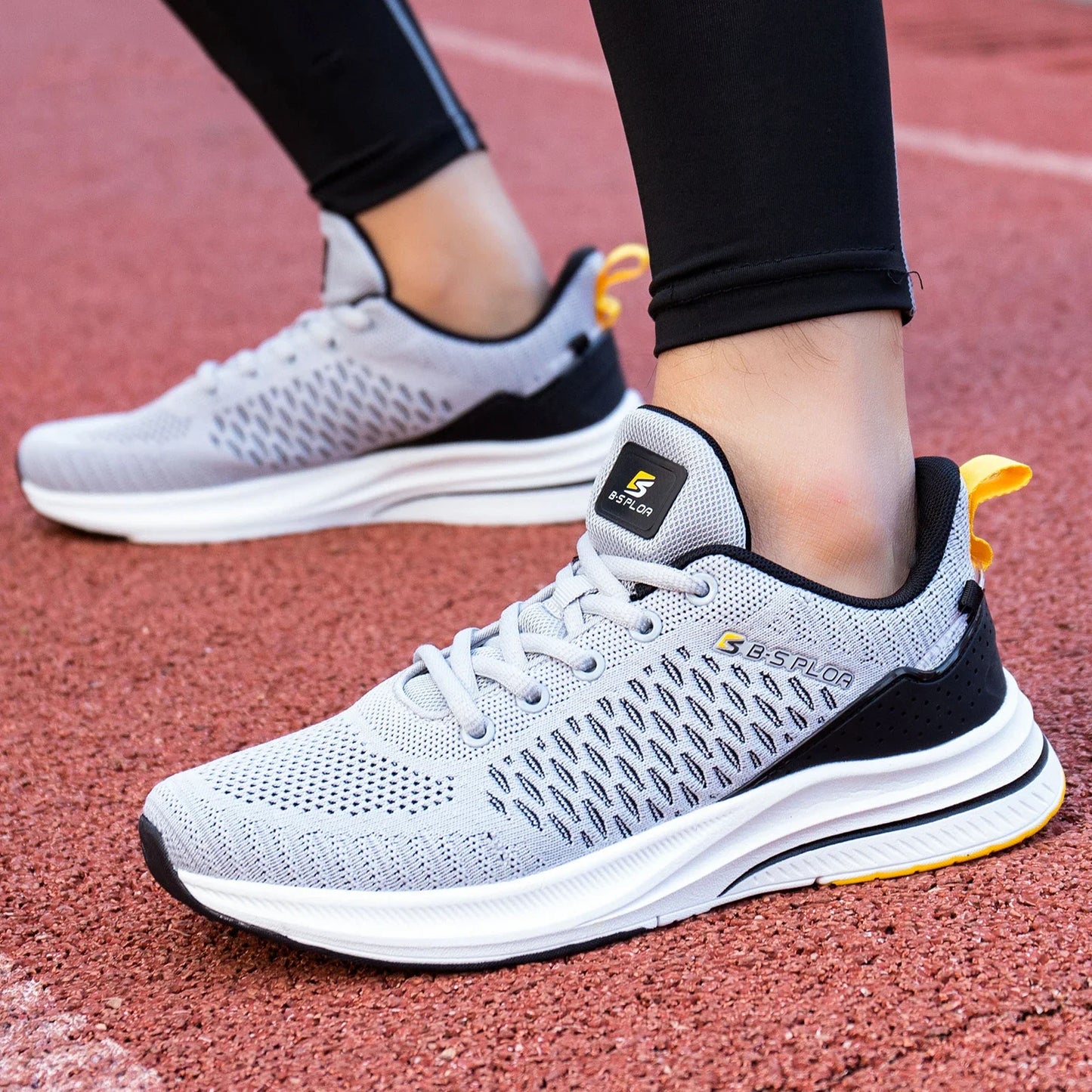 Baasploa Men Running Shoes New Breathable Mesh Sport Sneakers Plus Size 41-48 Male Classic Casual shoes Non-slip Outdoor Comfort