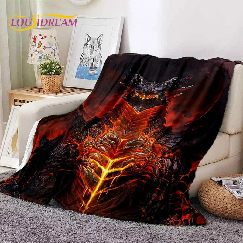 WOW, World of Warcraft Demon Hunter, Lich King, pătură din flanel pentru pat, dormitor, canapea, picnic, pătură pentru exterior și timp liber
