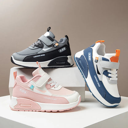 PU Leather Sport Shoes For Children Trend Fashion Kid's Sneakers Soft-soled Outdoor Boy's Girl's Running Shoes